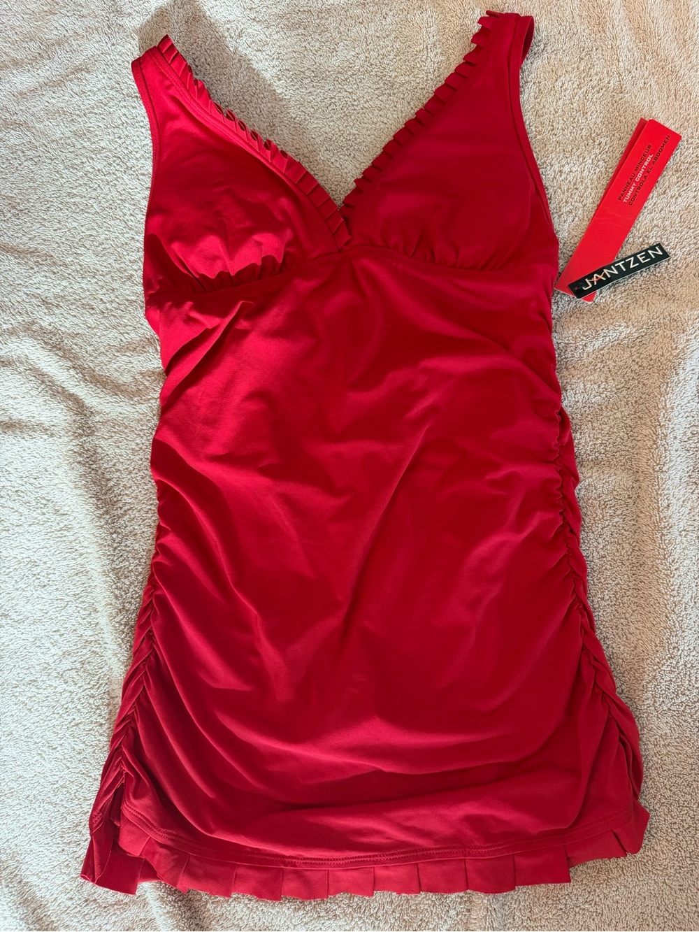 Jantzen Vibrant Red One-Piece Swim Dress